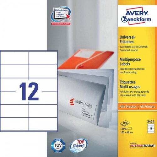 Avery Zweckform Univerzalne etikete 105 x 48 mm, 100/1 Slike