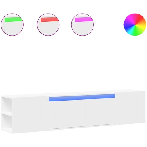 Maison Chic Stenska TV omarica - TV stojalo - Televizijska omarica z LED lučkami bela 180x31x39,5 cm, (21701984) Cene
