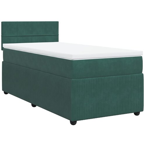 Maison Chic Box spring postelja - Vzmetna postelja z vzmetnico temno zelen 90x190 cm žamet SL5529, (21906970) Cene