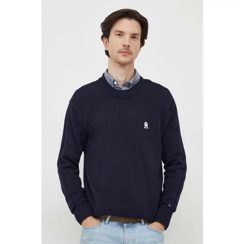 Tommy Hilfiger Pamučni pulover boja: tamno plava, lagani