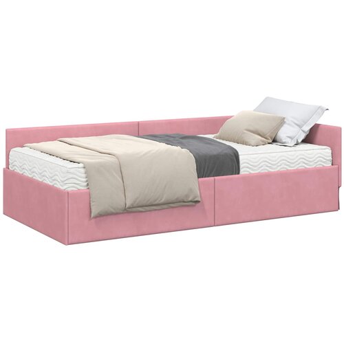 vidaXL Kotni okvir postelje z matrico Drugo 2 pcs Siva Žamet, (5000123456) Cene