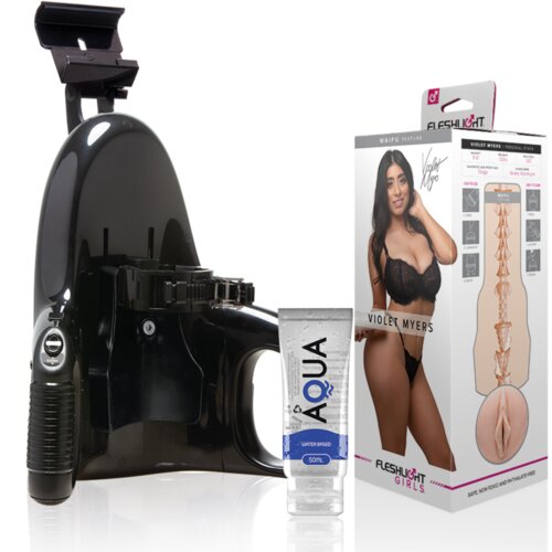 Fleshlight komplet - universal launch + masturbator violet myers waifu + lubrikant Cene