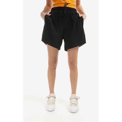 Adidas Kratke hlače za žene, boja: crna, glatki materijal, visoki struk, HF7543-black
