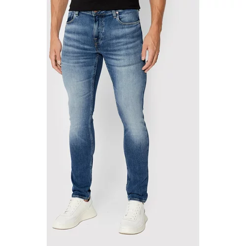 Guess Jeans hlače Chris M2YA27 D4Q42 Mornarsko modra Super Skinny Fit