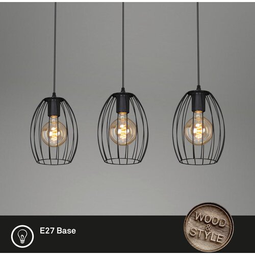 XXXL Brilo - Luster na lanku WAKTU 3xE27/60W/230V kaučukovo drvo Slike