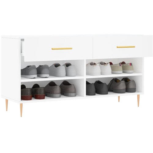  Klupa za cipele bijela 102 x 35 x 55 cm od konstruiranog drva Slike