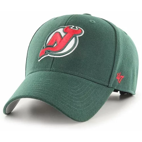 47 Brand Kapa s šiltom NHL New Jersey Devils zelena barva, HVIN-MVP11WBV-DG82