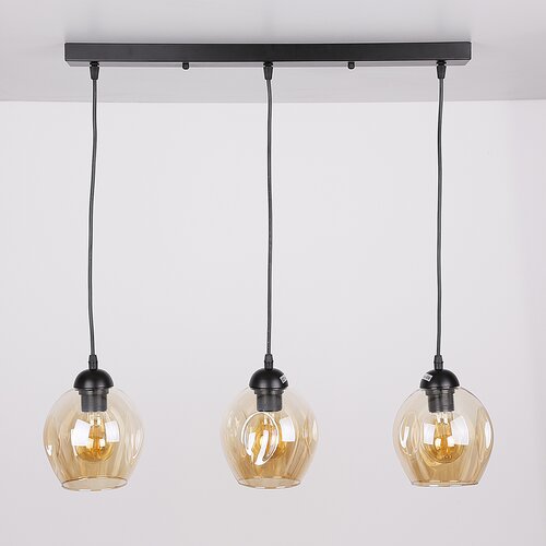 Candellux Črna viseča svetilka s steklenim senčnikom 14x70 cm Aspa - Candellux Lighting Slike