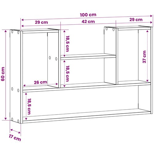 Polica na zidu Siva Sonoma 100 x 17 x 60 cm Konstruirano drvo Slike