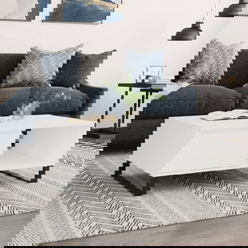 The Living Store Klubska mizica bela 90x60x35 cm inženirski les - Klubska Mizica, (21574799) Slike