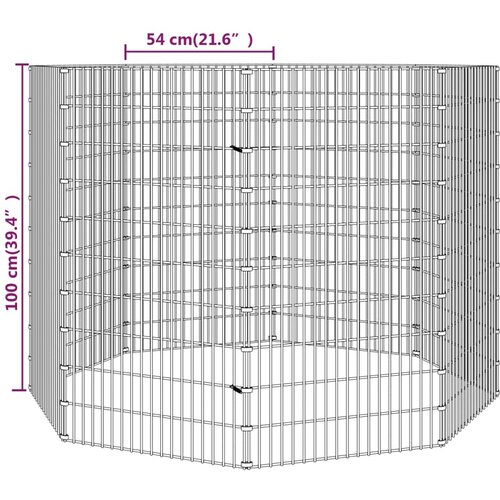  Ograđeni prostor za životinje slobodnog uzgoja s 8 panela, 54 x 100 cm, pocinčano željezo Slike