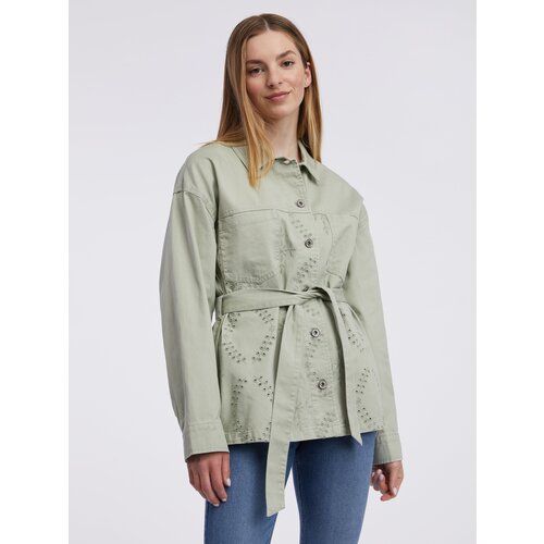 Orsay Light green women's patterned denim jacket Cijene