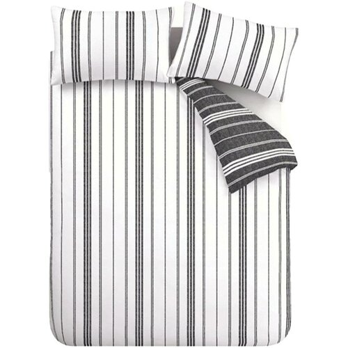Catherine Lansfield Crno-bijela 3-dijelna posteljina za bračni krevet 200x200 cm Harbour Stripe &ndash; Cijene