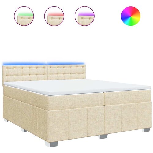 Maison Chic Box spring postelja - Vzmetna postelja z vzmetnico krem 200x200 cm blago SL17627, (21882712) Cene