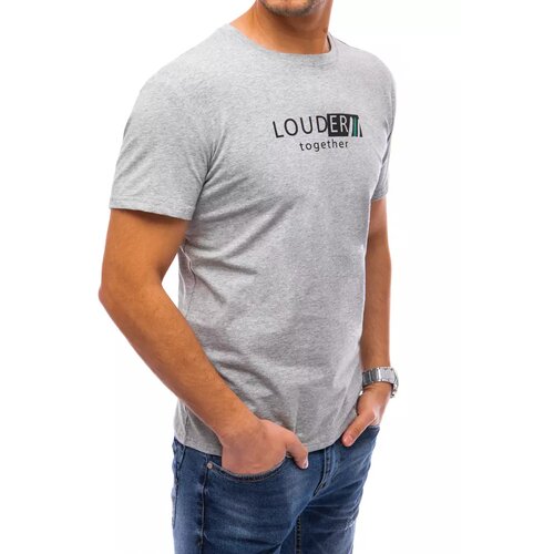 DStreet Men's T-shirt with a light gray RX4727 print Slike