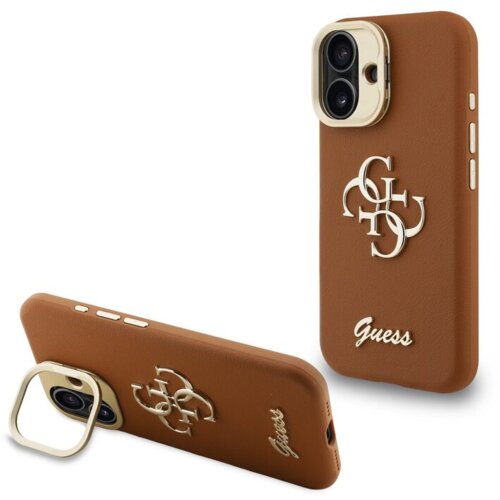 Guess Cam Stand GUHCP16SPCS4GSW ovitek za iPhone 16 s stojalom - rjav Cene