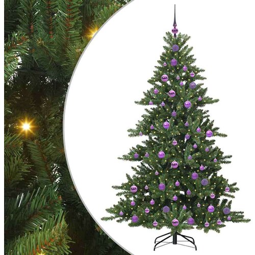 VidaXL Umjetno božićno drvce s nogom with LEDs s stalakom 180cm PVC Slike
