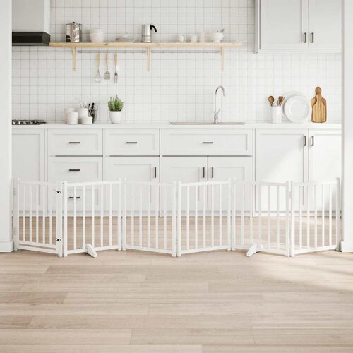 vidaXL Vrata za pse s vratima sklopiva 6 panela bijela 300 cm Cijene