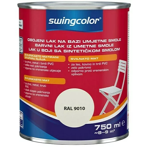SWINGCOLOR Barvni lak iz umetne smole Swingcolor (bele barve, svilnato mat, 750 ml)