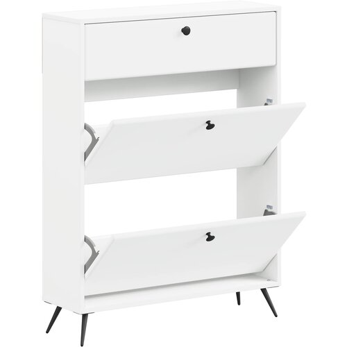  Ormar za cipele BREDA 78 x 24 x 103 cm Konstruirano drvo Bijela Slike