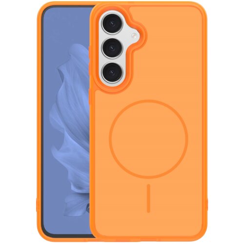 Onasi Frame silikonski ovitek z MagSafe za Samsung Galaxy S25 FE - oranžen Cene