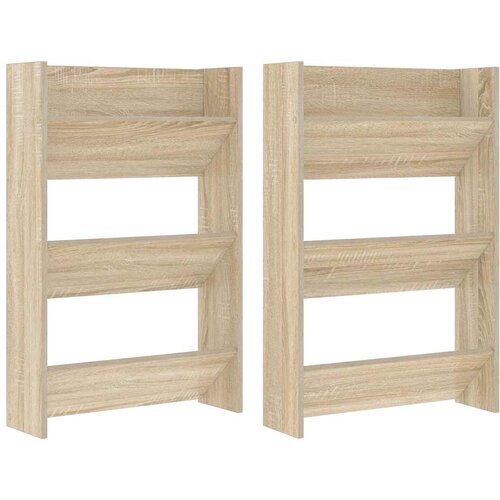  Zidni ormarići za cipele 2 kom boja hrasta 60x18x90 cm drveni Slike