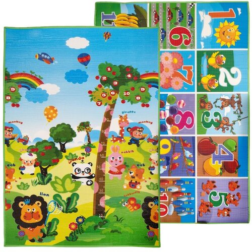 Bertonne edukativna podloga XXL, dvostrana 120x180 cm - Životinje/Brojevi Slike