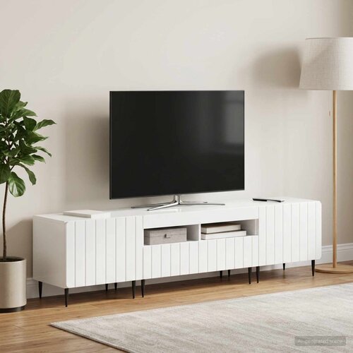  3-dijelni LED TV kabinet ZWOLLE Bijela visokog sjaja Cijene