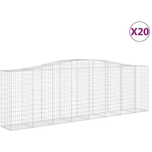  Lučne gabionske ko&amp;scaron;are 20kom 400x50x120/140cm pocinčano željezo Slike