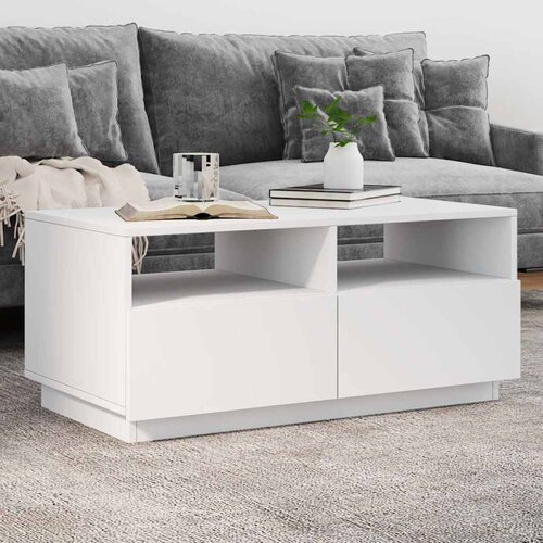 Furnova Klubska mizica z LED lučkami bela 90x49x40 cm, (21914917) Cene