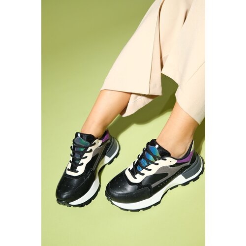 LuviShoes BLAJ Black Purple Women's Sports Shoes Cene