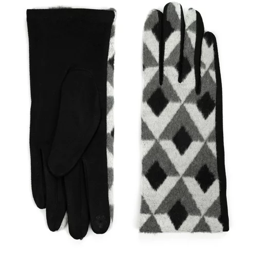 Art of Polo Woman's Gloves Rk23207-3 Black/Light Grey