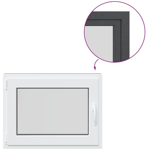  Prozor za podrum RISOR 80 x 60 cm PVC i staklo Antracit Slike