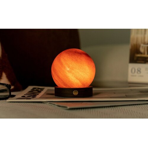 Gingko LED namizna svetilka v temni naravni barvi s steklenim senčilom (vi&amp;scaron;ina 9 cm) Sand Storm &amp;ndash; Slike
