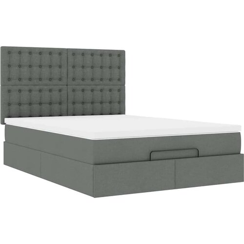 VidaXL otomanski okvir kreveta s madraca tamnosivi 140x200cm tkanine Slike