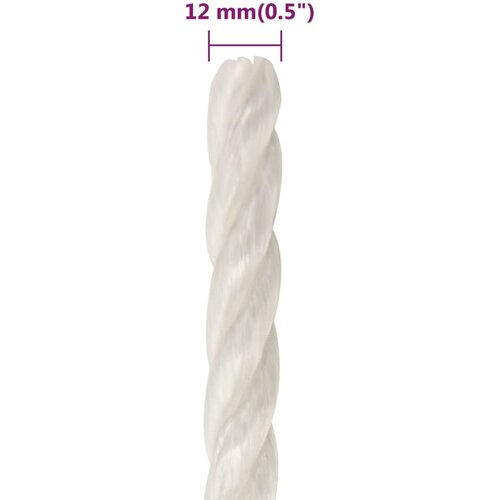  Radno uže bijeli 12 mm 25 m od polipropilena Slike
