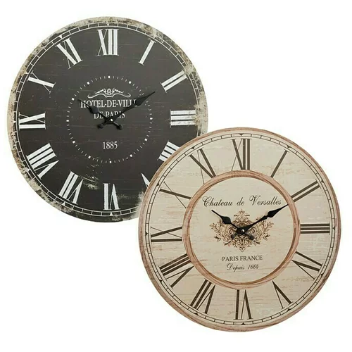 Okrugli zidni sat (Smeđe boje, Promjer: 45 cm)