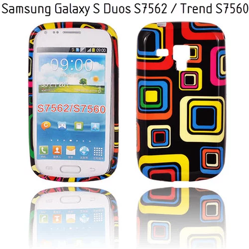  Gumijasti / gel etui Art za Samsung Galaxy S Duos S7562 / Samsung Galaxy Trend S7560 - Black Rectangles