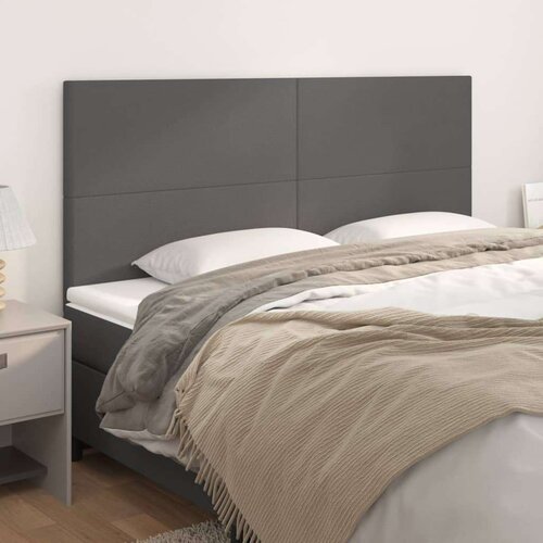 vidaXL Posteljno vzglavje 4 kosa siv 90x5x78/88 cm umetno usnje Cene