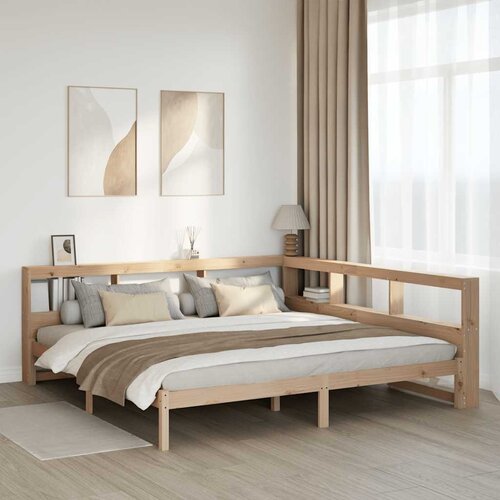 vidaXL Knjižna postelja brez vzmetnice 200x200 cm trdna borovina Cene