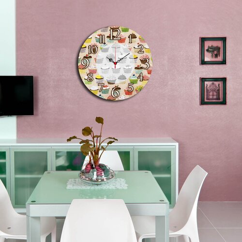 Opviq MDF Zidni sat 40cm Šareni Cene