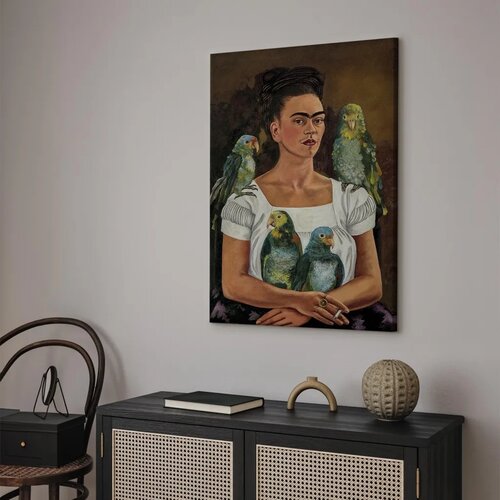  Slika - Frida Kahlo &amp;ndash; Me and My Parrots 80x120 Na talijanskom platnu Slike