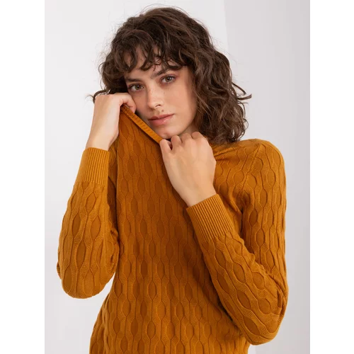 Fashion Hunters Classic knitted mustard sweater