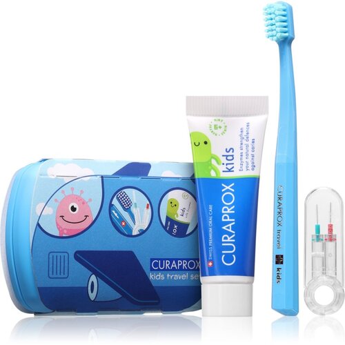 Curaprox Kids Travel Set potovalni set za kozmetiko za zobe, jezik in dlesni za otroke 1 kos Cene