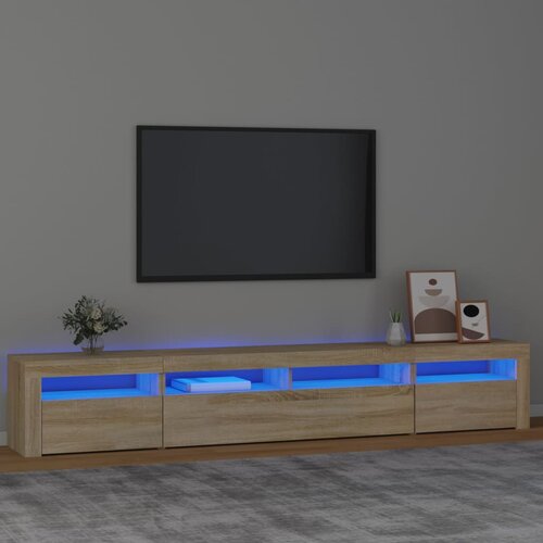 The Living Store TV omarica z LED lučkami sonoma hrast 240x35x40 cm - TV Omarica, (21375115) Slike