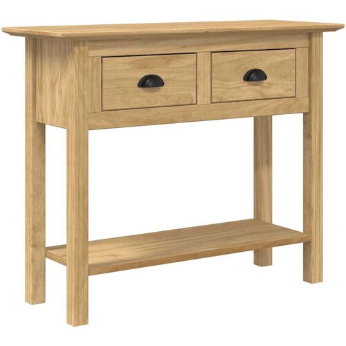  Konzolna stolica s ladicama BODO Medeno smeđa 91 x 34.7 x 74 cm Slike