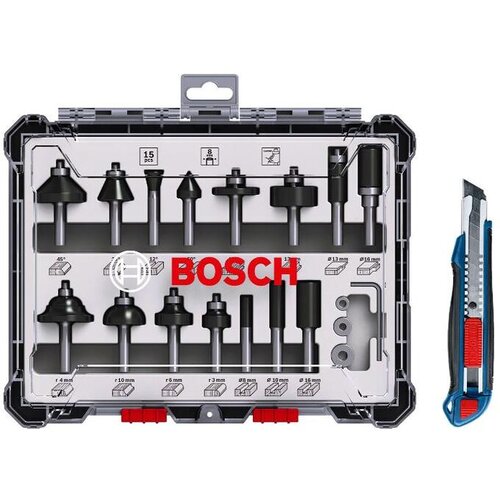 Bosch PROFESSIONAL 15-delni set rezkarjev z nožem 0615997653 Cene