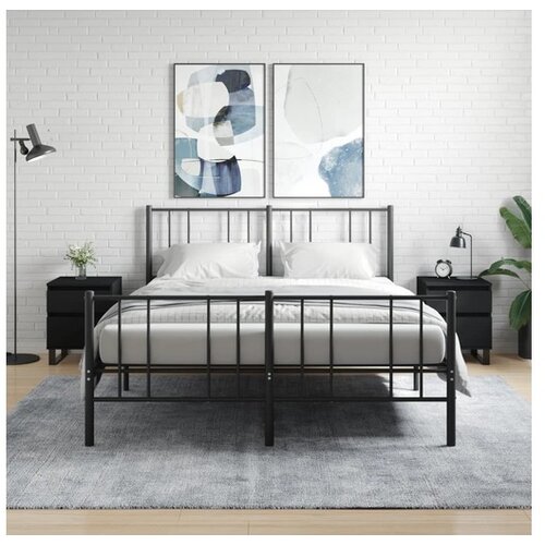 VidaXL Nočna omarica 2 kosa črna 40x35x50 cm inženirski les Slike