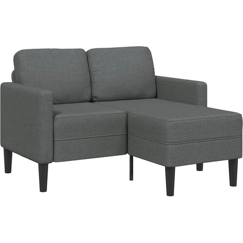  Dvosjed s ležaljkom u obliku slova L, tamno siva, tkanina, 125 cm Cene