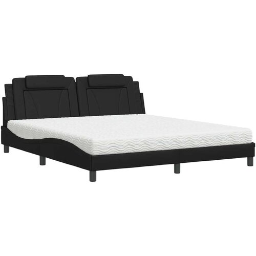  krevet s madracem crni 180 x 200 cm od umjetne kože Slike